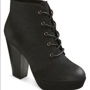 Lace Up Chunky Heel Ankle Boot